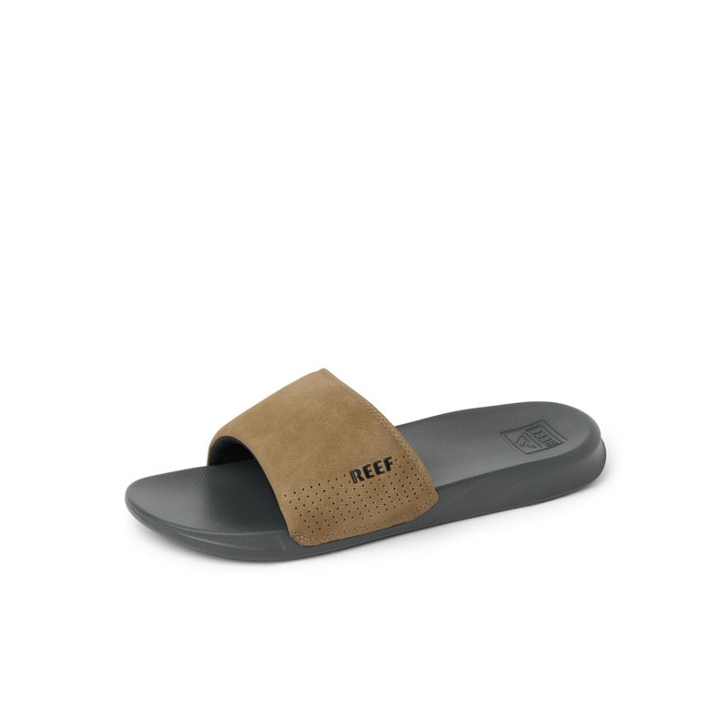 Reef One Slide Mens Sandal, Lightweight & Water Friendly, Grey/Tan, 13 - Image 1